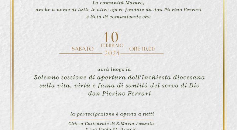 Ultime notizie su don Pierino Ferrari